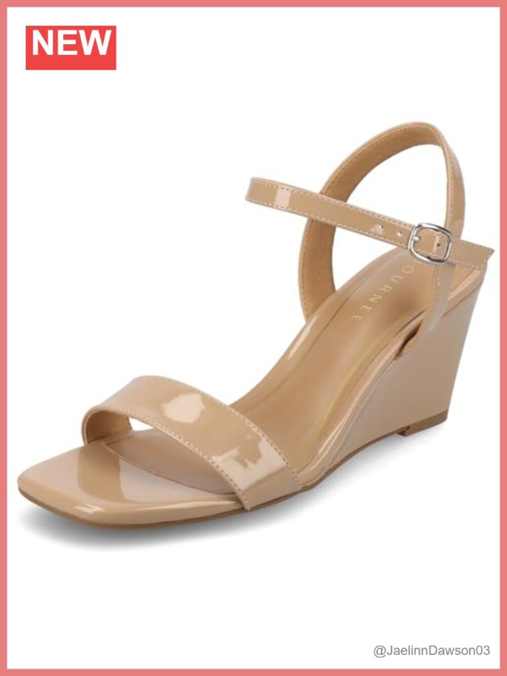 Journee Womens Dressy Wedge Sandal Faux Leather Cushioned Footbed Open Toe